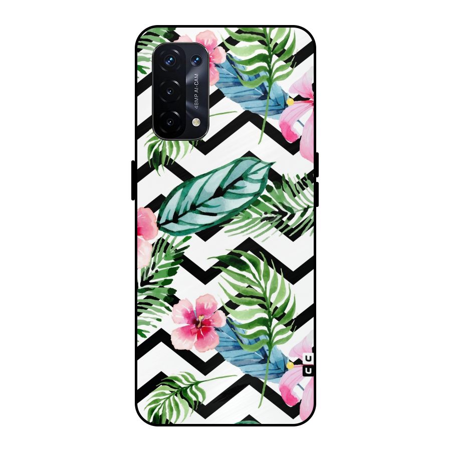 Modern Flowers Metal Back Case for Oppo A74 5G