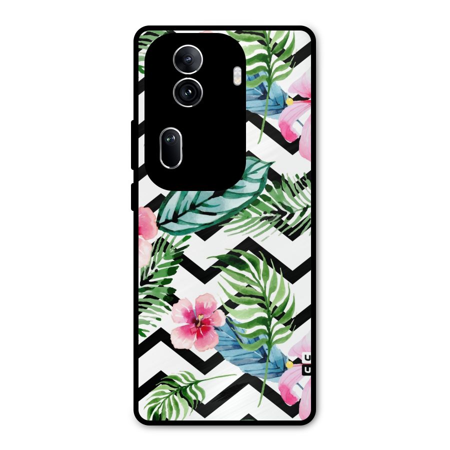Modern Flowers Metal Back Case for Oppo Reno11 Pro 5G