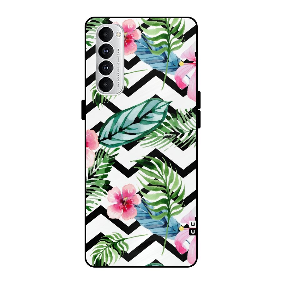 Modern Flowers Metal Back Case for Oppo Reno4 Pro