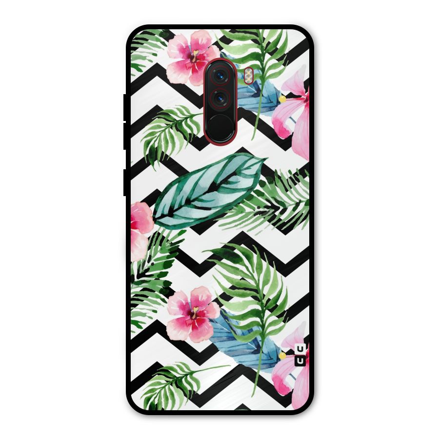 Modern Flowers Metal Back Case for Poco F1