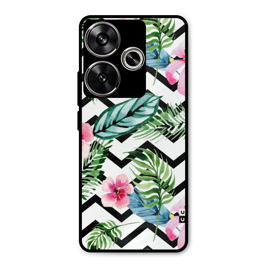 Modern Flowers Metal Back Case for Poco F6