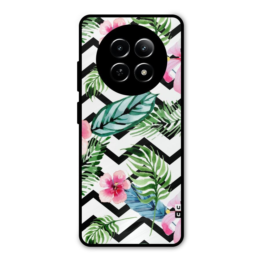Modern Flowers Metal Back Case for Realme 12x 5G