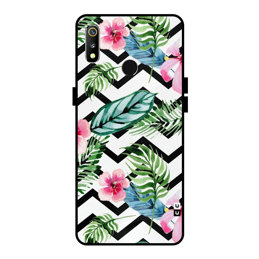Modern Flowers Metal Back Case for Realme 3