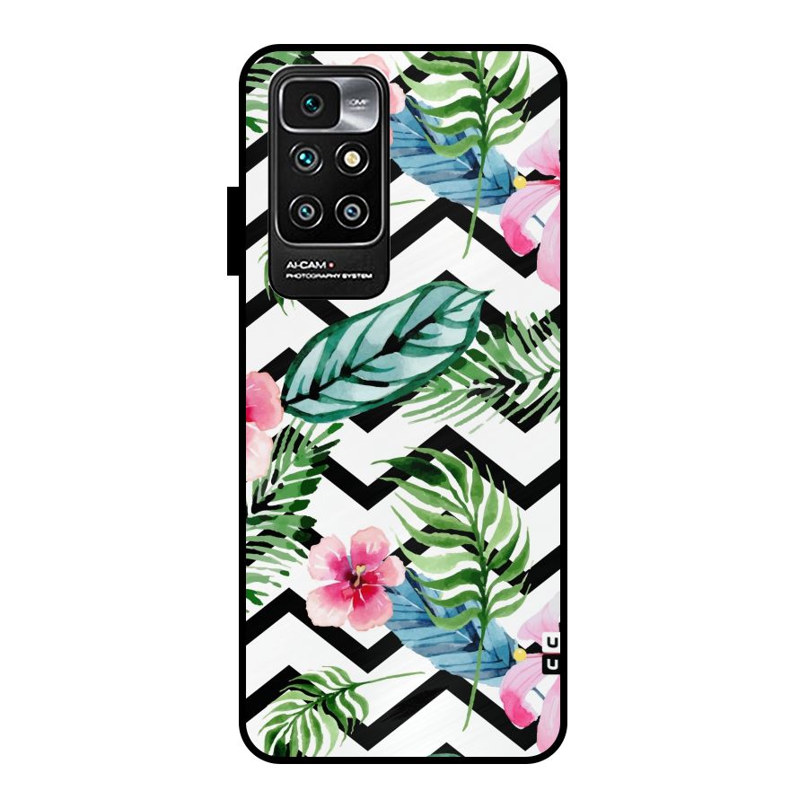 Modern Flowers Metal Back Case for Redmi 10 Prime