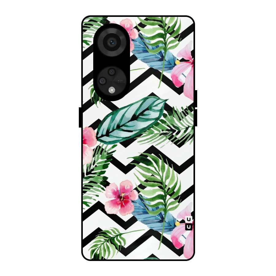 Modern Flowers Metal Back Case for Reno8 T 5G