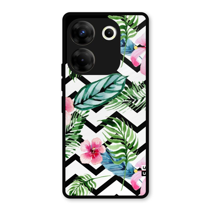 Modern Flowers Metal Back Case for Tecno Camon 20