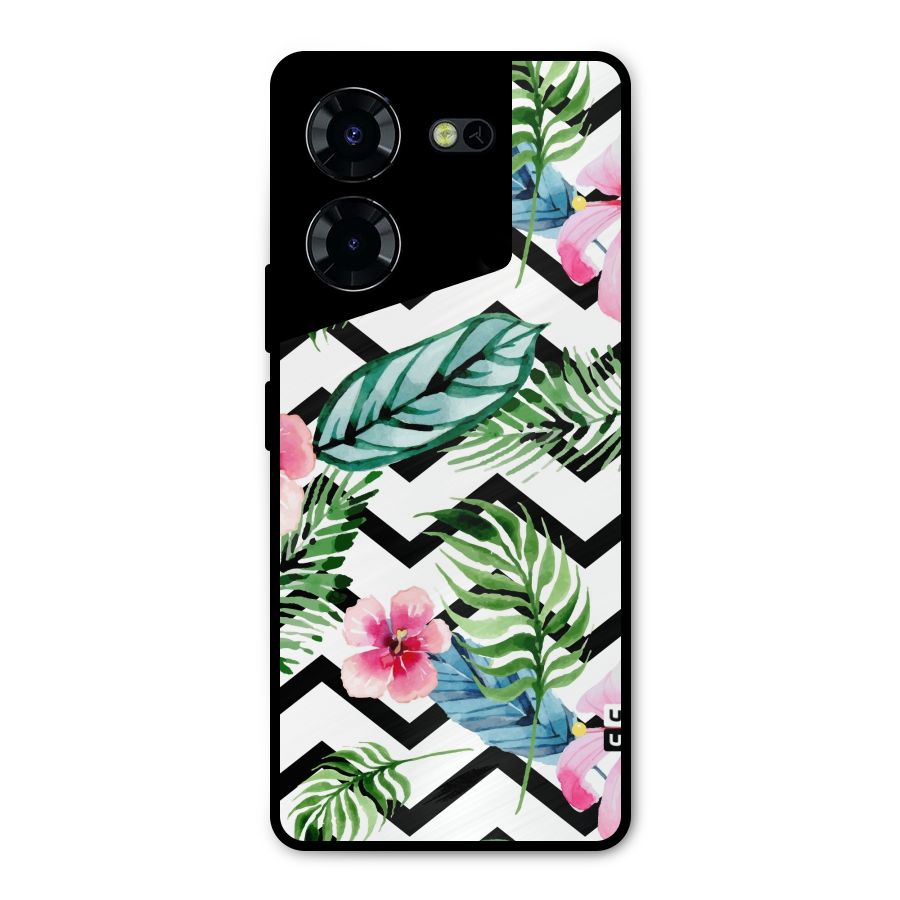 Modern Flowers Metal Back Case for Tecno Pova 5 Pro 5G
