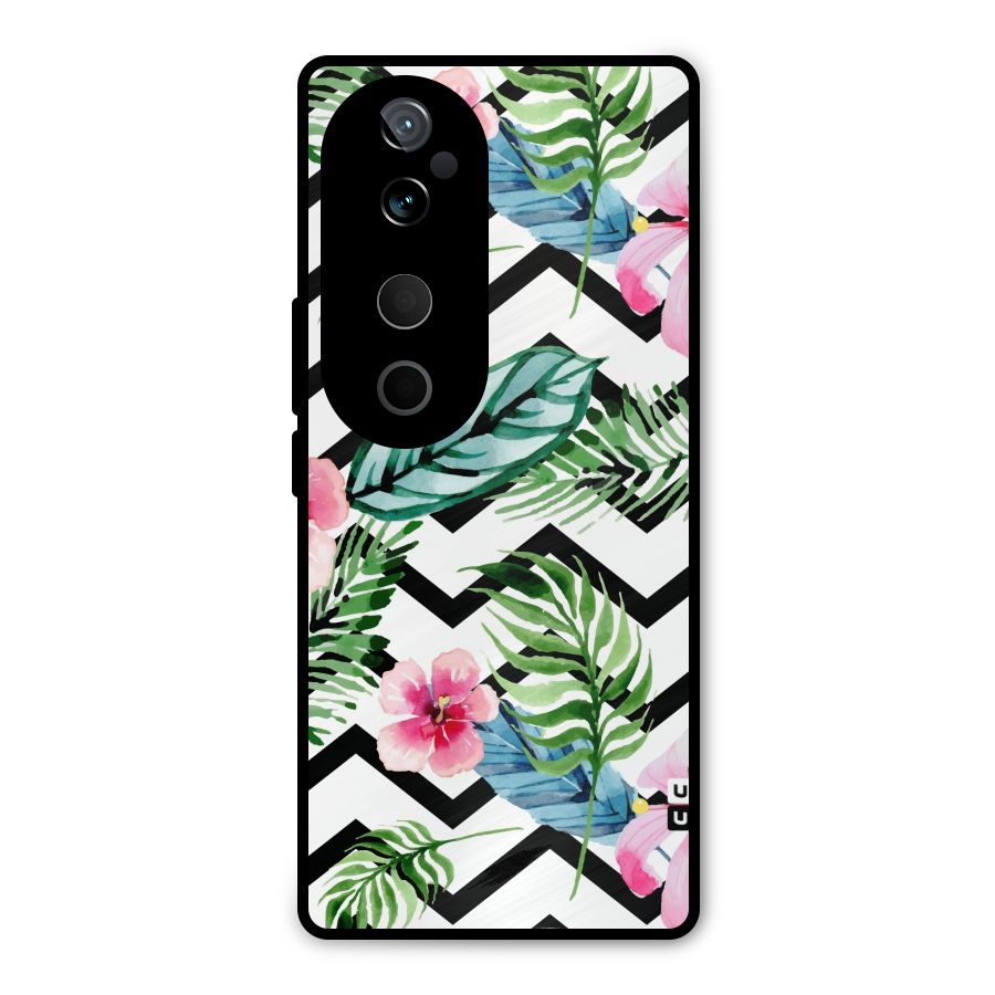 Modern Flowers Metal Back Case for Vivo T3 Ultra