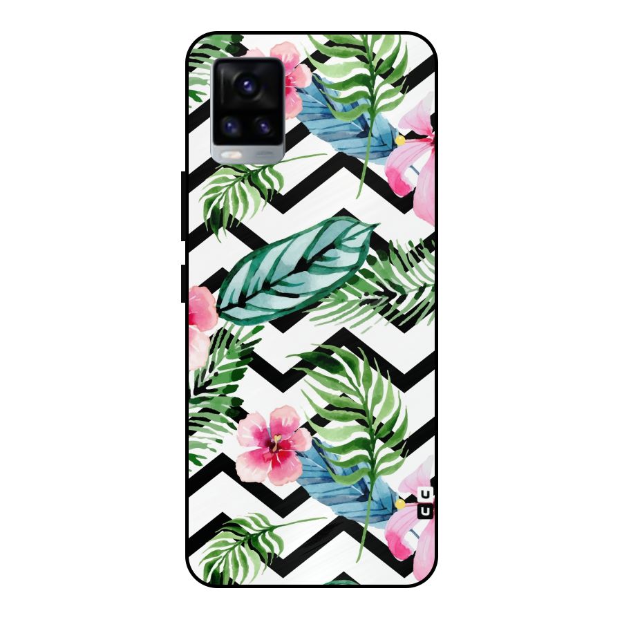 Modern Flowers Metal Back Case for Vivo V20 2021