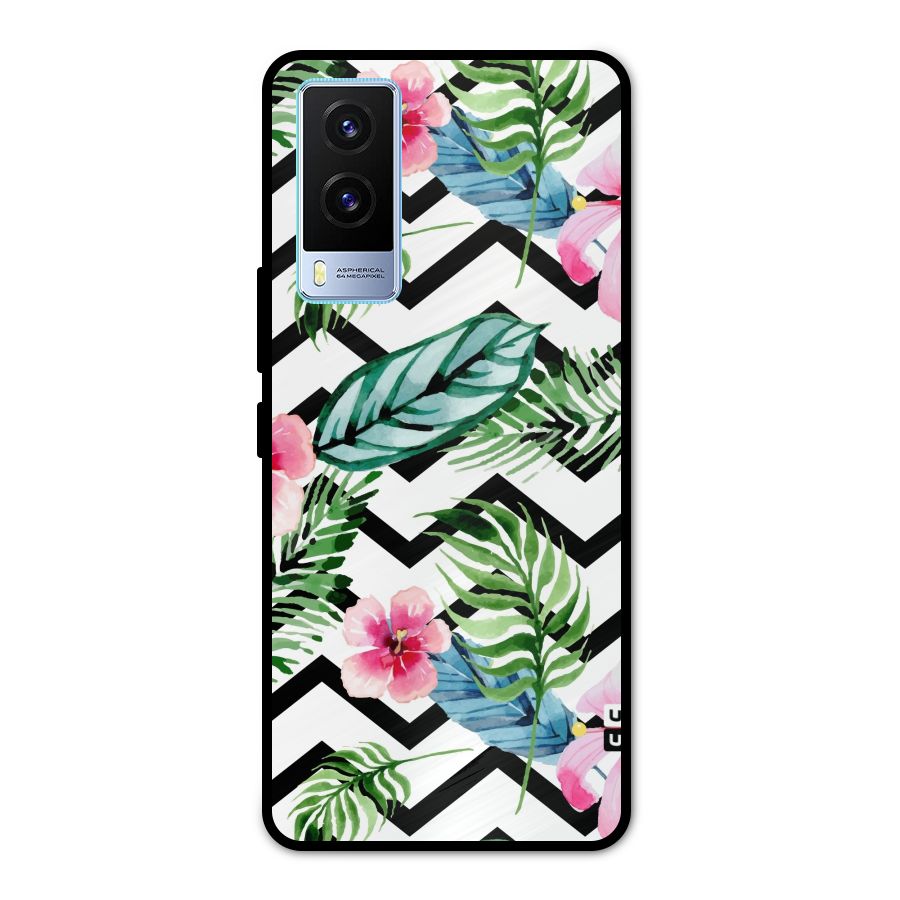 Modern Flowers Metal Back Case for Vivo V21e 5G