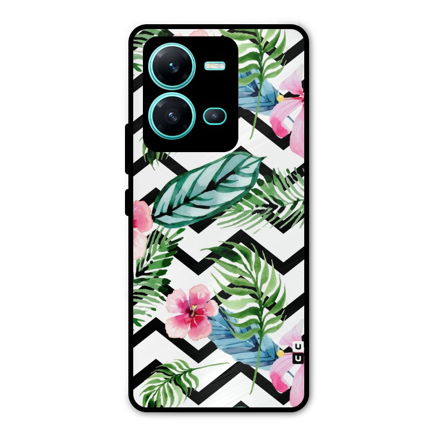 Modern Flowers Metal Back Case for Vivo V25