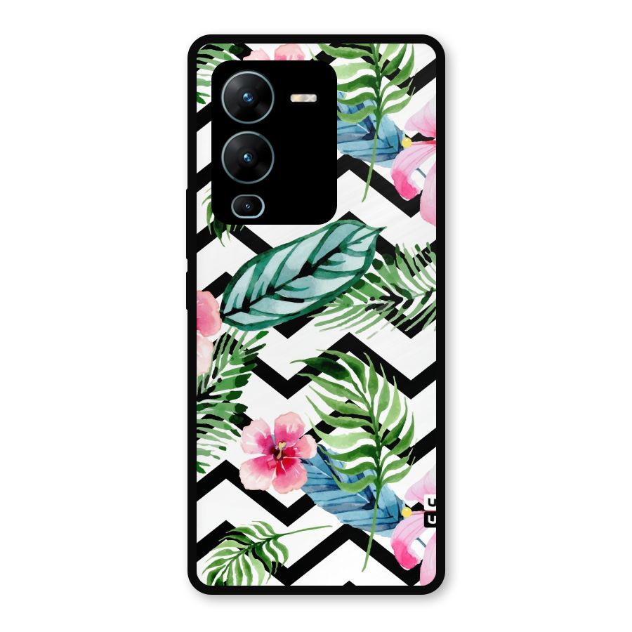 Modern Flowers Metal Back Case for Vivo V25 Pro