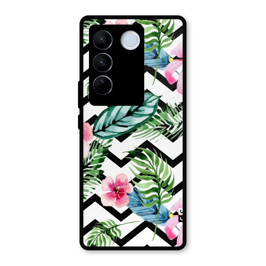 Modern Flowers Metal Back Case for Vivo V27