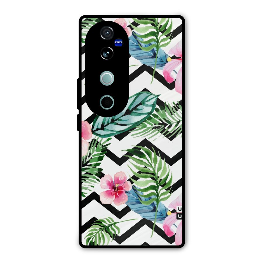 Modern Flowers Metal Back Case for Vivo V40 Pro