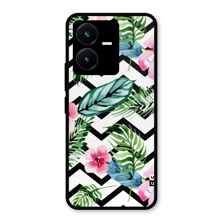 Modern Flowers Metal Back Case for Vivo Y22