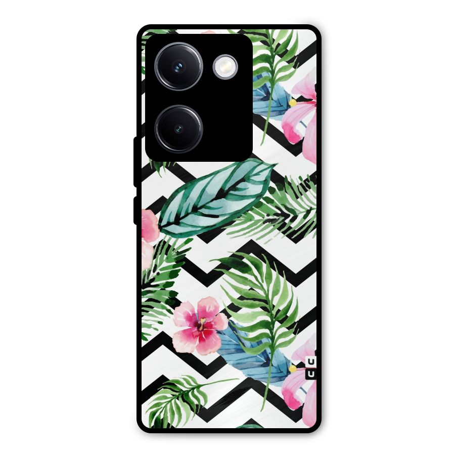 Modern Flowers Metal Back Case for Vivo Y300 Plus