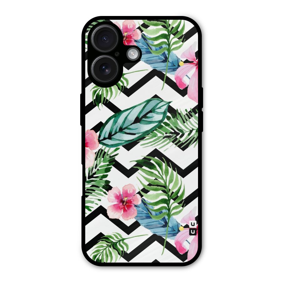 Modern Flowers Metal Back Case for iPhone 16