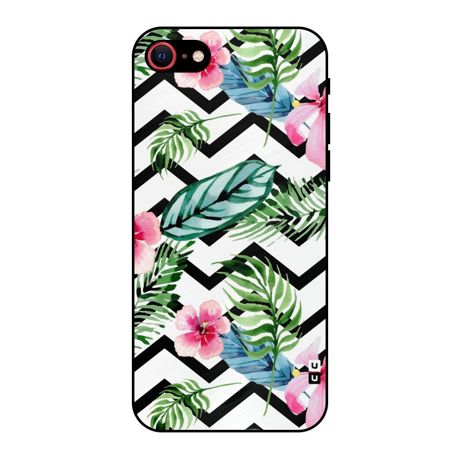Modern Flowers Metal Back Case for iPhone 7