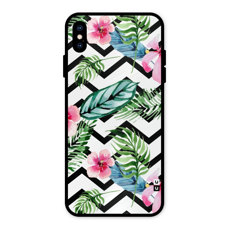 Modern Flowers Metal Back Case for iPhone XS Max