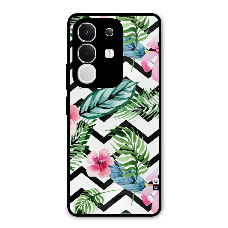 Modern Flowers Metal Back Case for iQOO Z10x