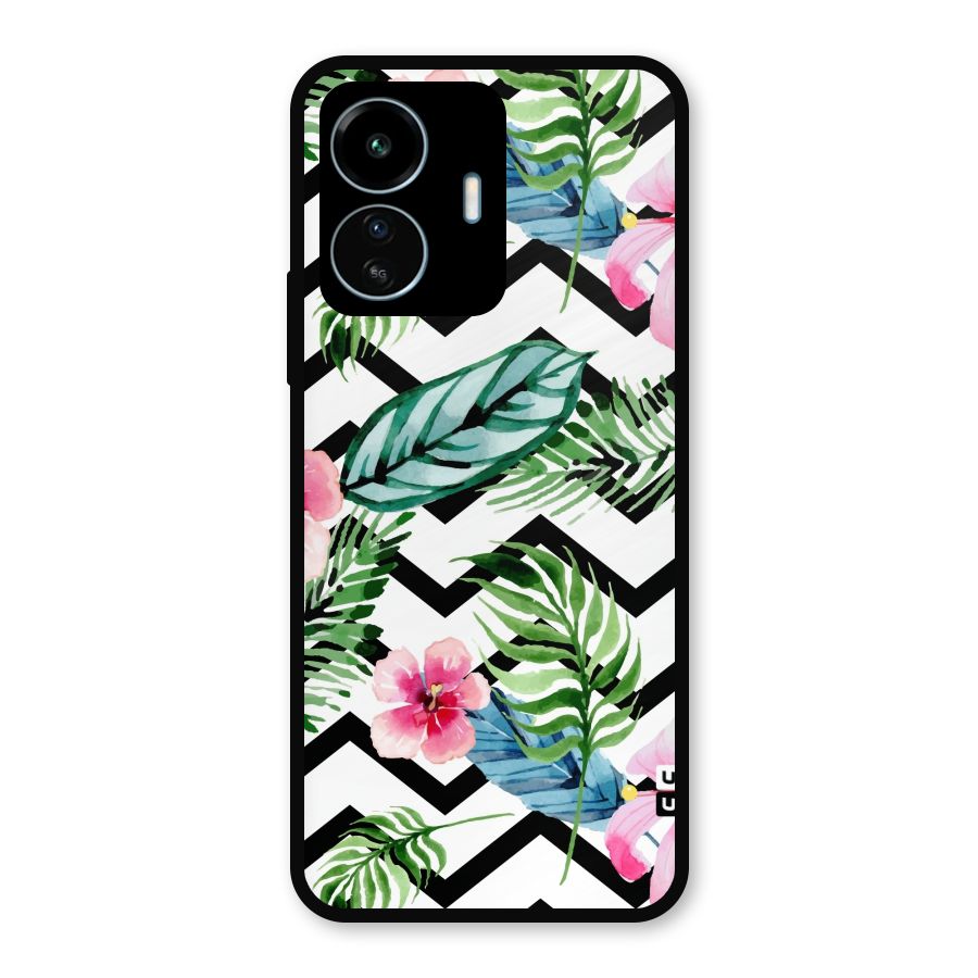 Modern Flowers Metal Back Case for vivo iQOO Z6 Lite 5G