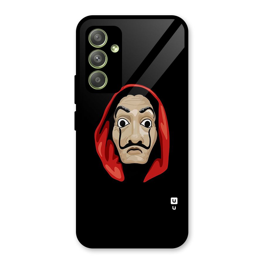 Money Heist Mask Glass Back Case for Galaxy A54