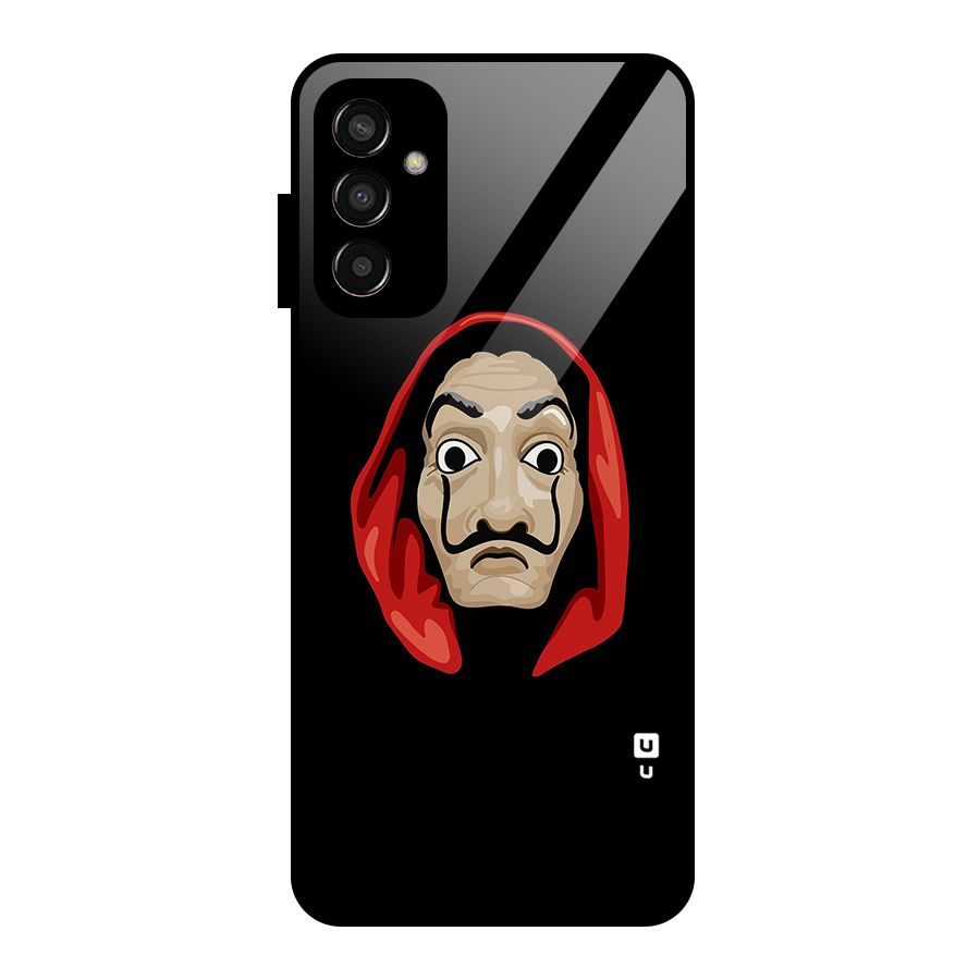 Money Heist Mask Glass Back Case for Galaxy F13