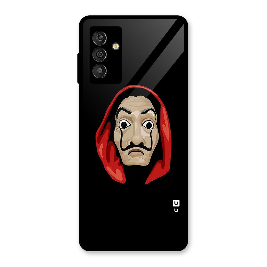 Money Heist Mask Glass Back Case for Galaxy M13