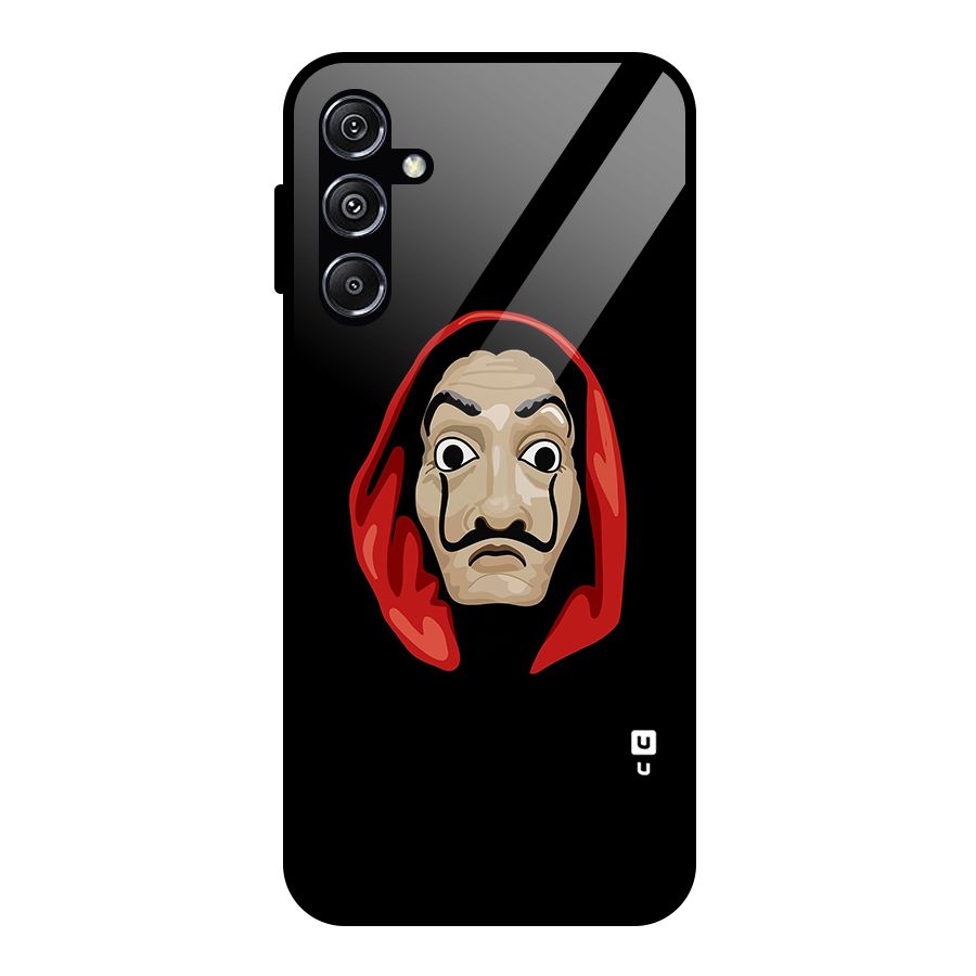 Money Heist Mask Glass Back Case for Galaxy M34 5G