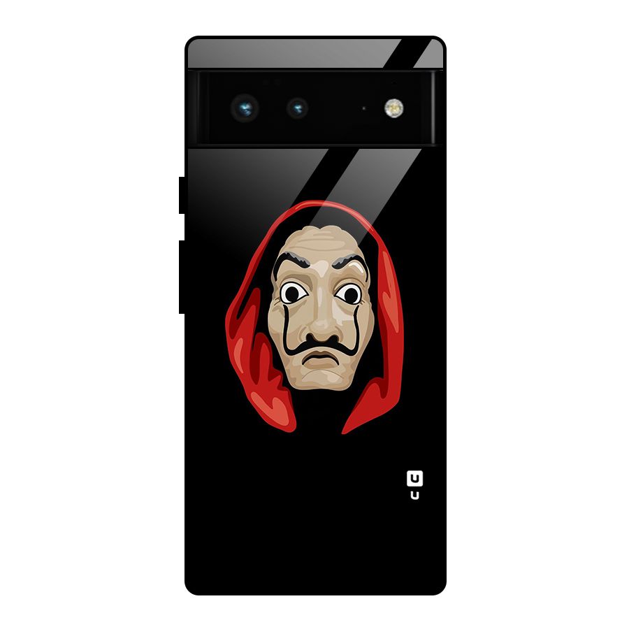 Money Heist Mask Glass Back Case for Google Pixel 6