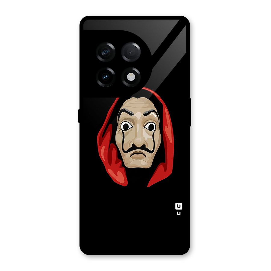 Money Heist Mask Glass Back Case for OnePlus 11R