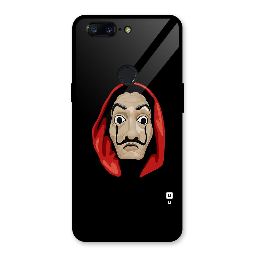 Money Heist Mask Glass Back Case for OnePlus 5T