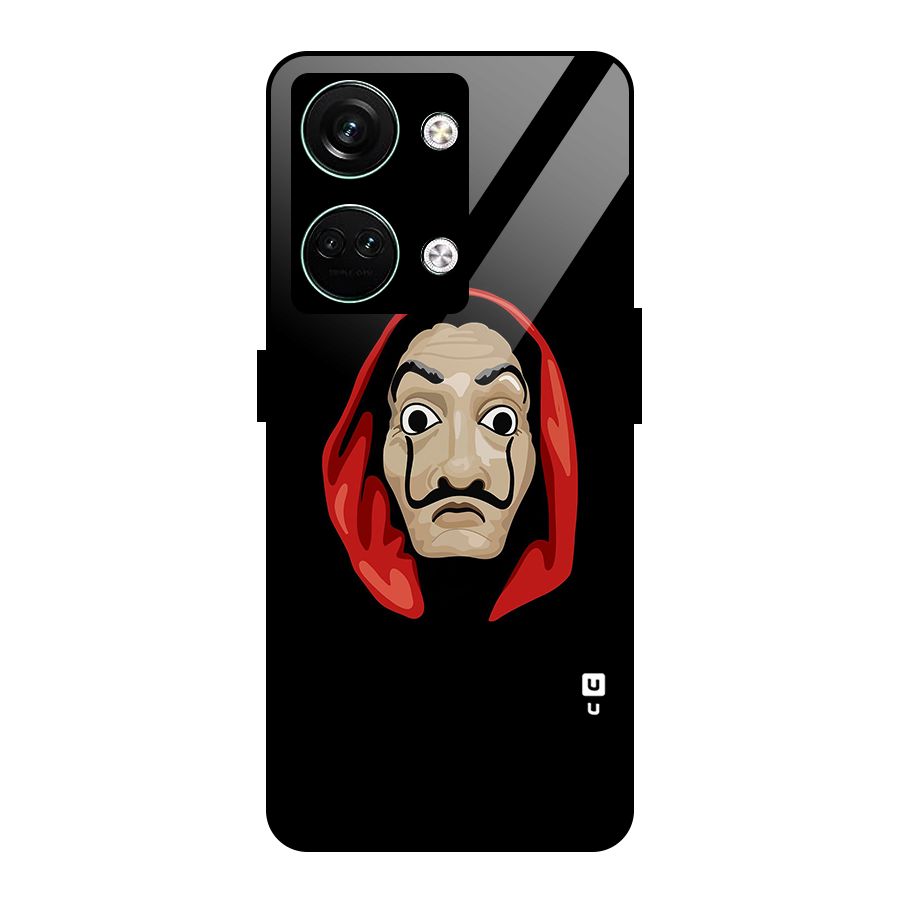 Money Heist Mask Glass Back Case for Oneplus Nord 3