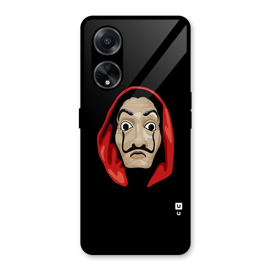 Money Heist Mask Glass Back Case for Oppo F23