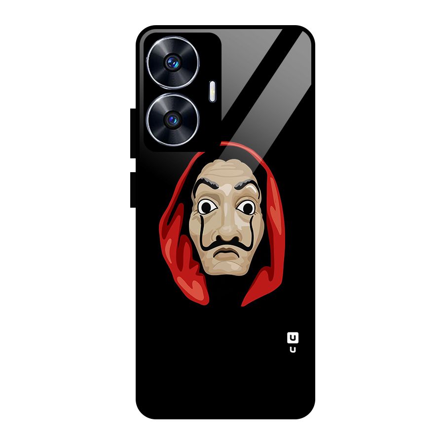 Money Heist Mask Glass Back Case for Realme Narzo N55