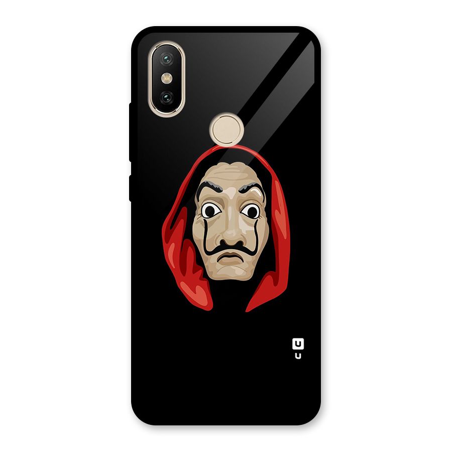 Money Heist Mask Glass Back Case for Redmi A2
