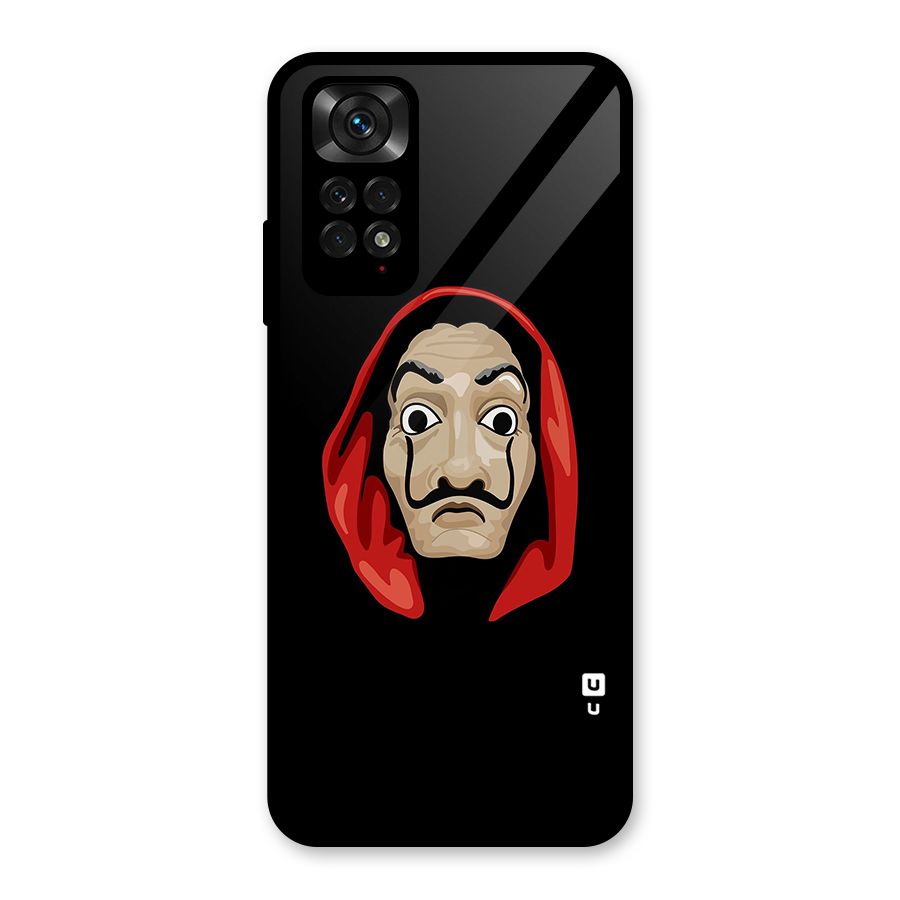 Money Heist Mask Glass Back Case for Redmi Note 11S