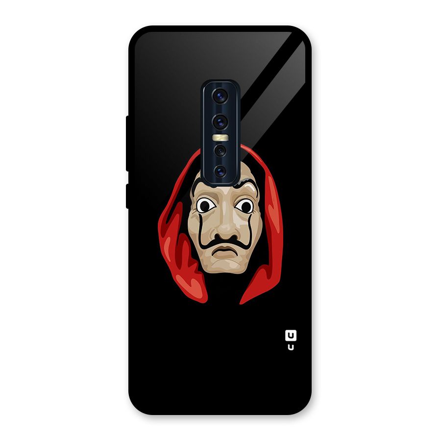 Money Heist Mask Glass Back Case for Vivo V17 Pro