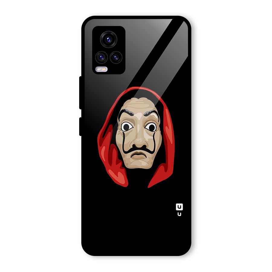 Money Heist Mask Glass Back Case for Vivo V20 2021