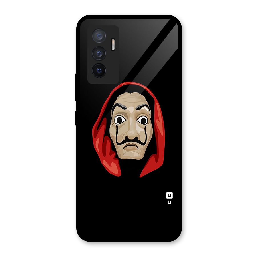Money Heist Mask Glass Back Case for Vivo V23e