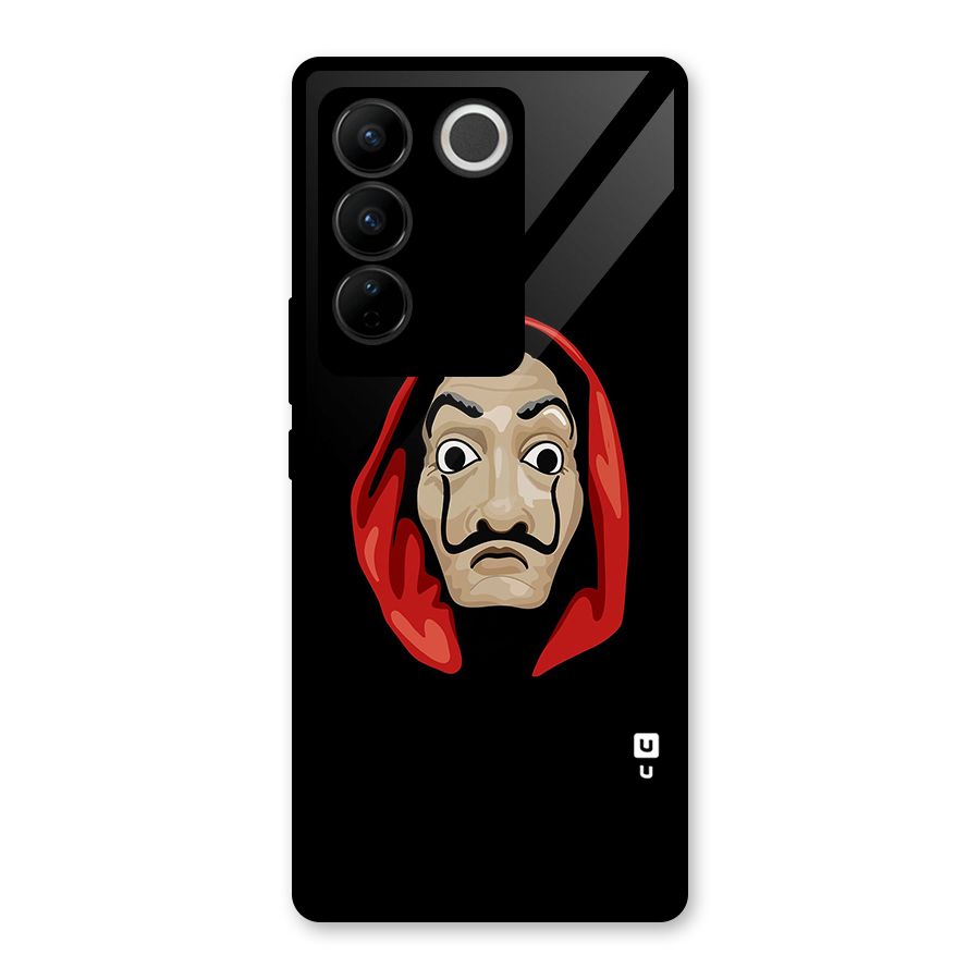 Money Heist Mask Glass Back Case for Vivo V27