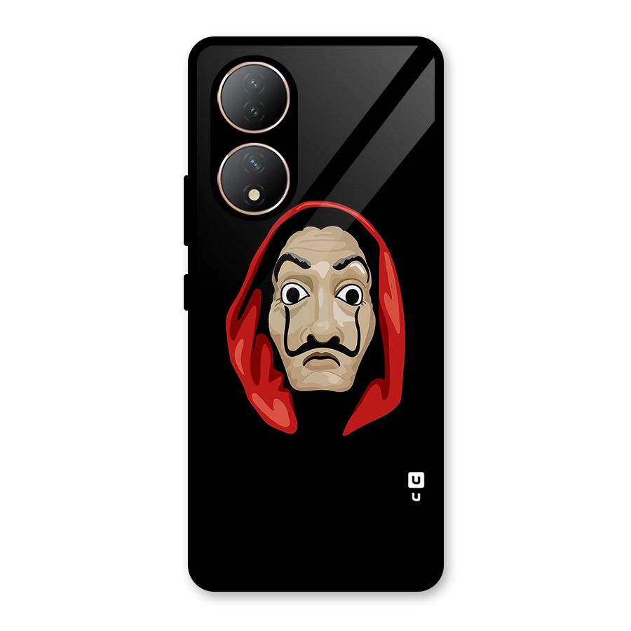 Money Heist Mask Glass Back Case for Vivo Y100A