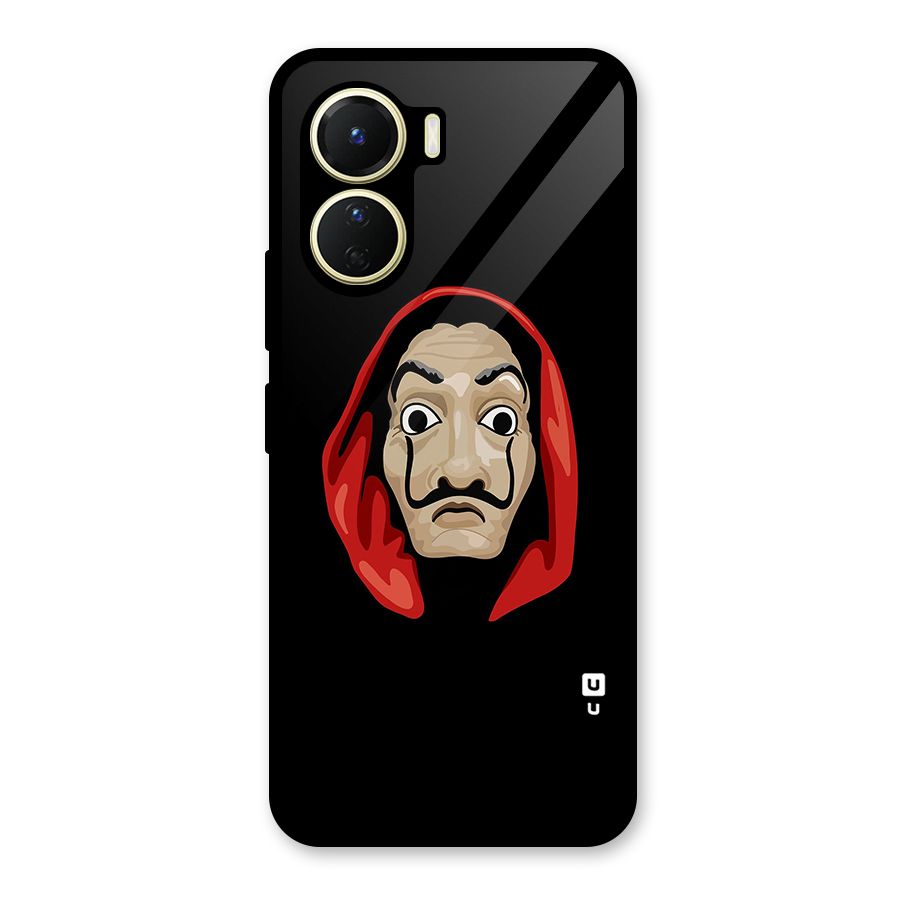 Money Heist Mask Glass Back Case for Vivo Y16