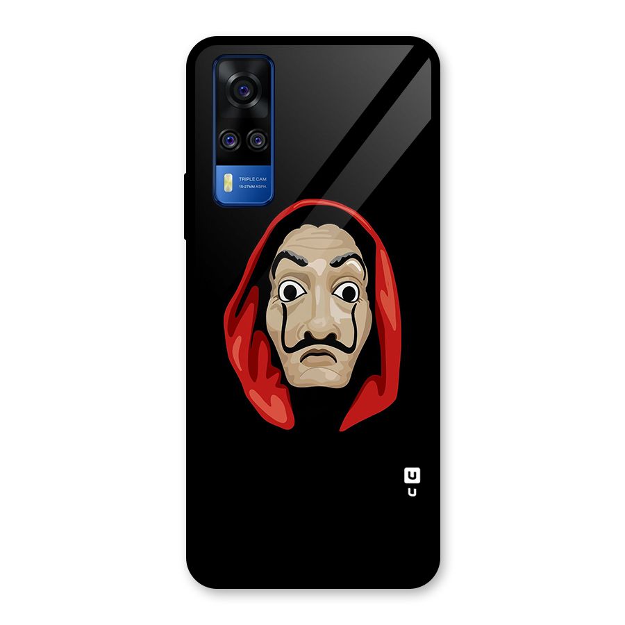 Money Heist Mask Glass Back Case for Vivo Y31