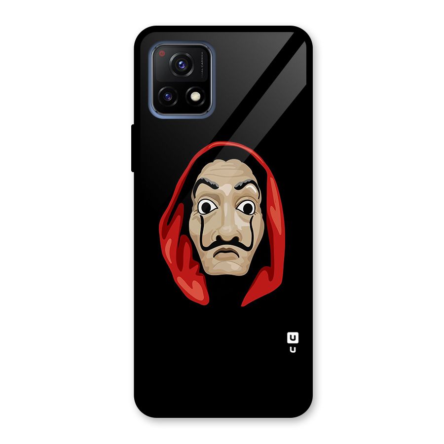 Money Heist Mask Glass Back Case for Vivo Y72 5G