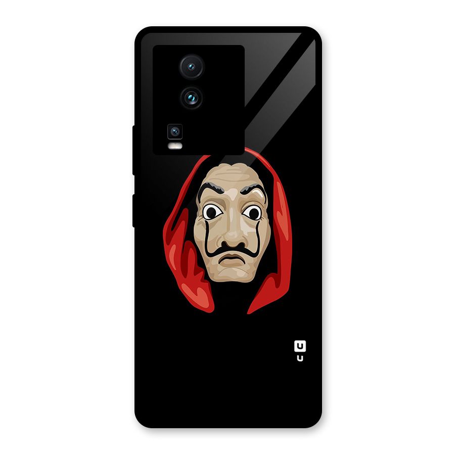 Money Heist Mask Glass Back Case for Vivo iQOO Neo 7 Pro