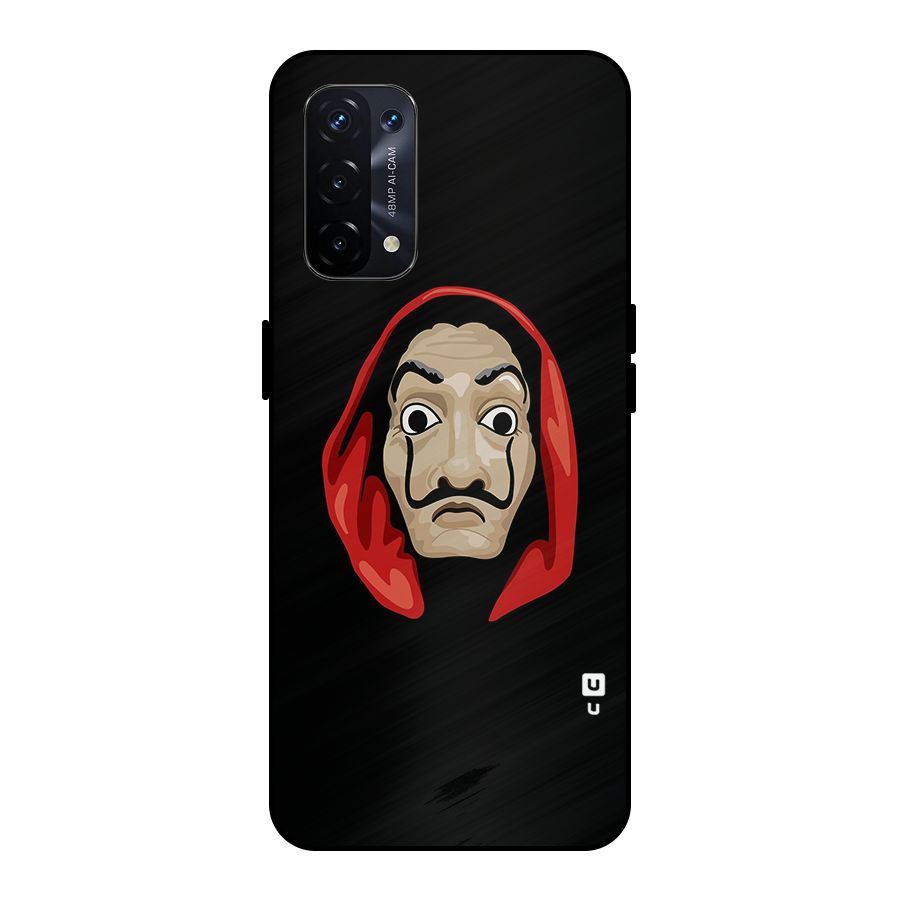 Money Heist Mask Metal Back Case for Oppo A74 5G
