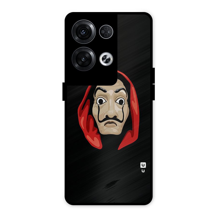 Money Heist Mask Metal Back Case for Oppo Reno8 Pro 5G