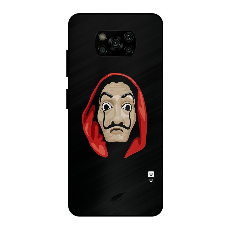 Money Heist Mask Metal Back Case for Poco X3