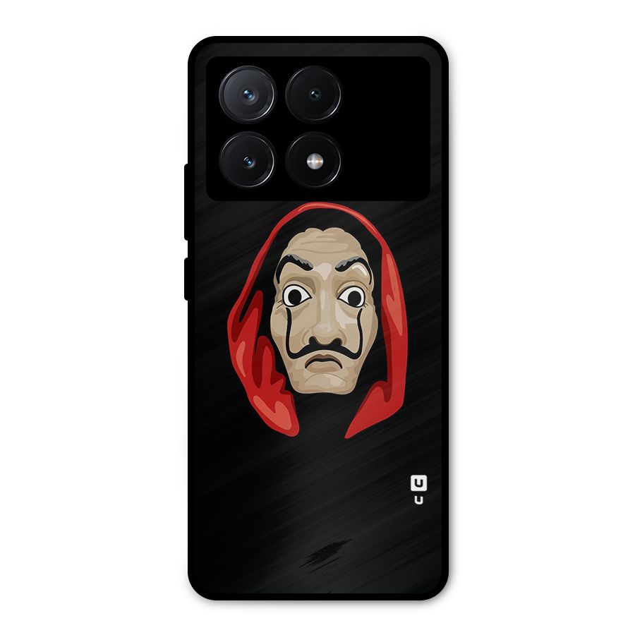 Money Heist Mask Metal Back Case for Poco X6 Pro
